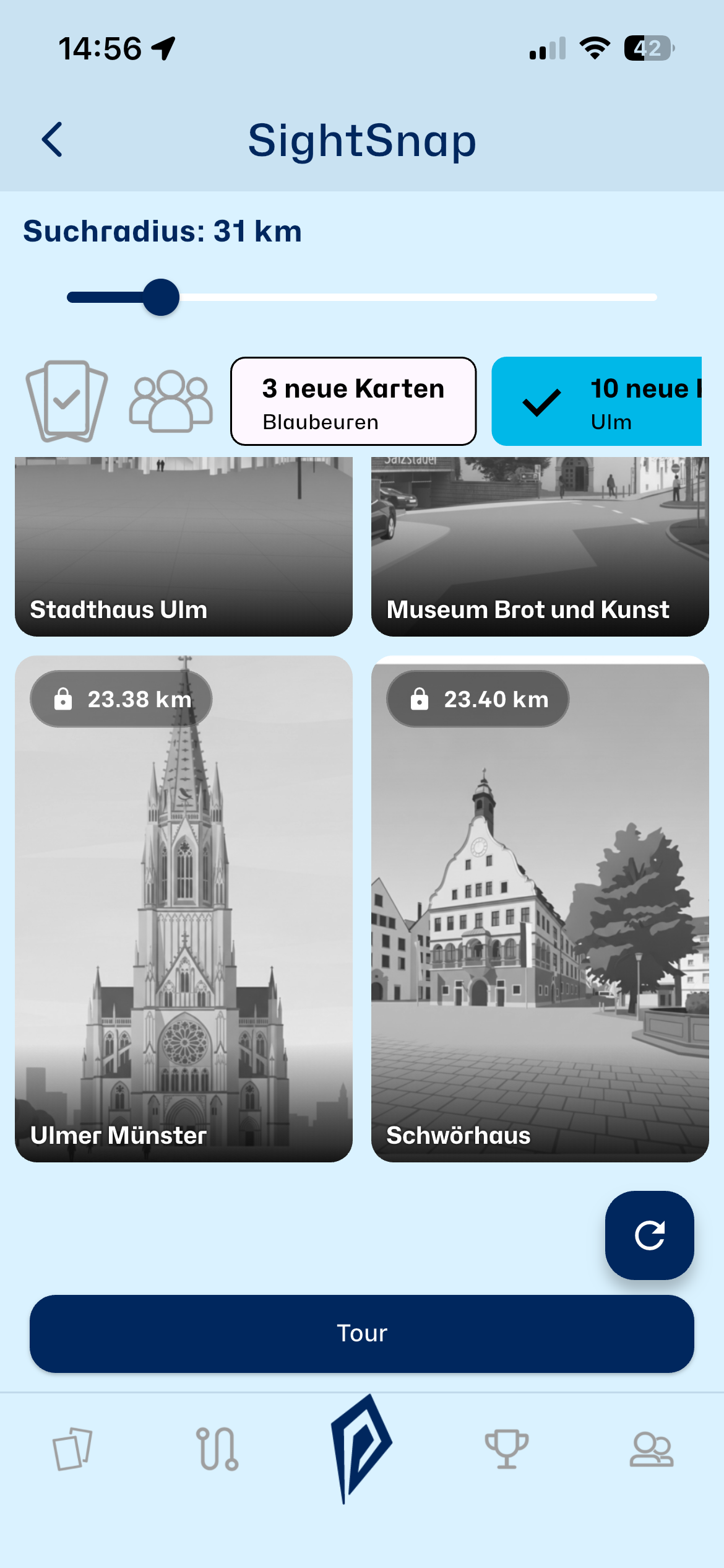 SightSnap - Neue Karten in deinem Suchradius